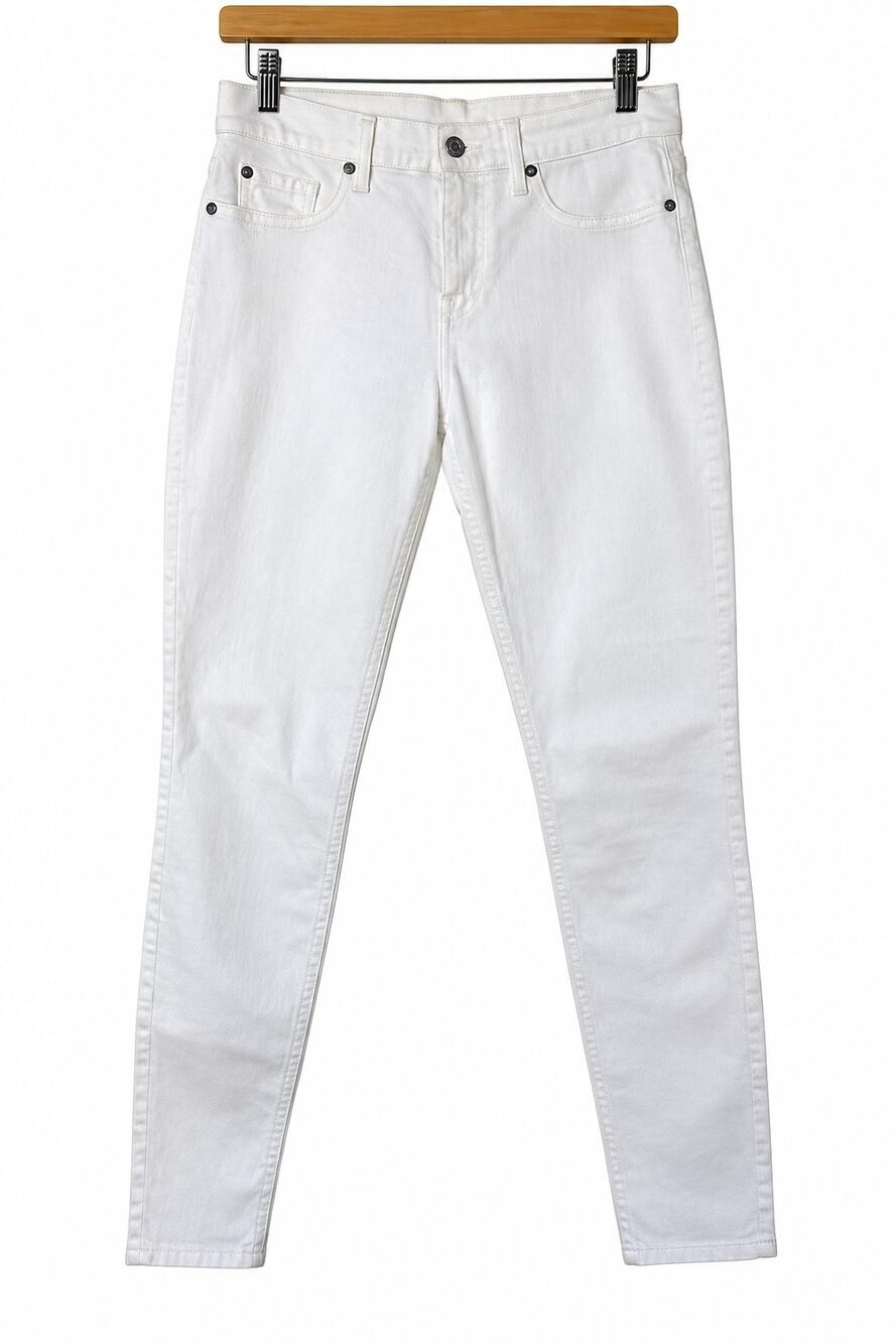 7 For All Mankind Jeans Womens 29 White Ankle Skinny High Rise Stretch Denim